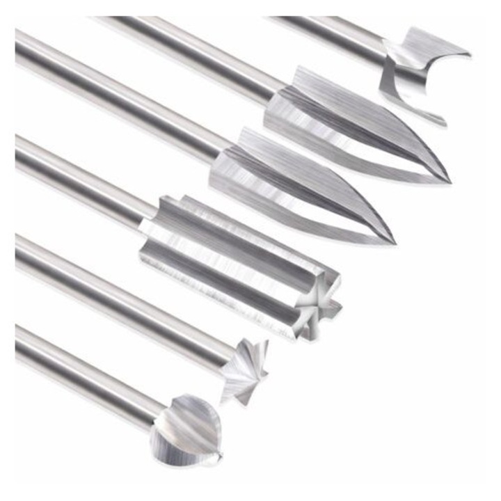 Set unelte de sculptura din lemn, 6 accesorii pentru unelte rotative, otel de inalta viteza, 3mm