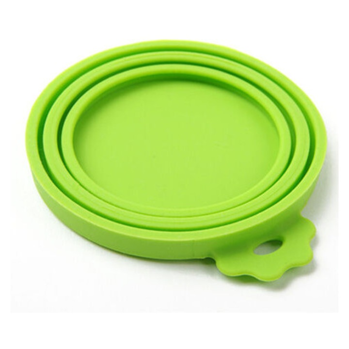Set de 5 capace universale din silicon pentru conserve, verde, rezistente la temperaturi ridicate, sigilate, reutilizabile