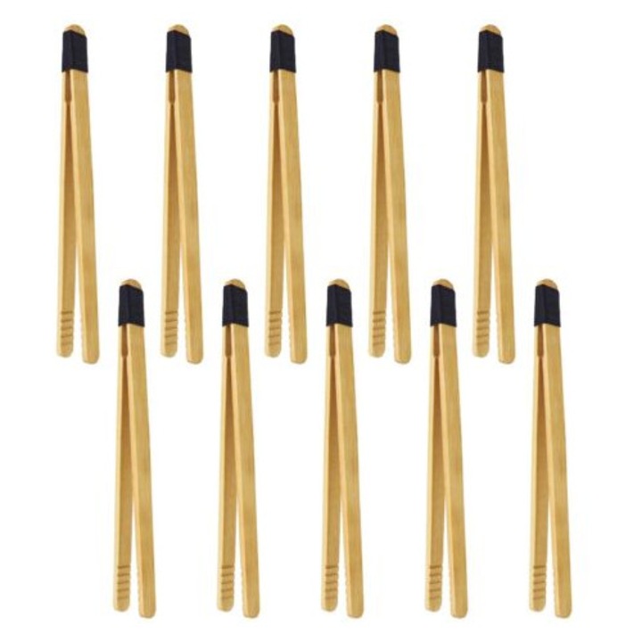 Set 10 clesti din bambus 18x1.1cm, reutilizabili, pentru paine, salate, gratar