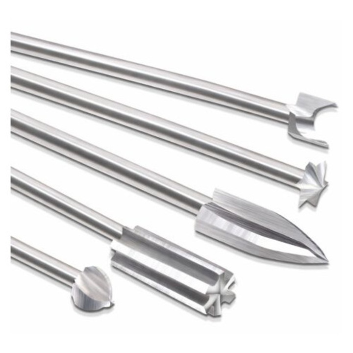 Set de unelte de sculptura din lemn, 5 capete diferite, 3mm, pentru proiecte DIY, taiere precisa, din otel de mare viteza