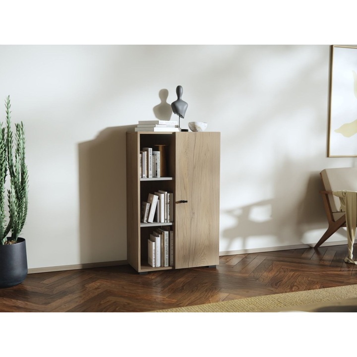 Comoda Inalta Silensia, Modul B, cu Soft close si Maner din metal, L 60 x A 30.4 x H 96.8 cm