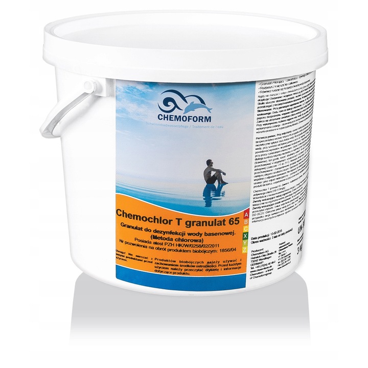 Chlor Soc T65 Granulat pentru Dezinfectarea Rapida a Apei in Piscina, 1kg, Stabilizat, Eficient impotriva Algei si Bacteriilor