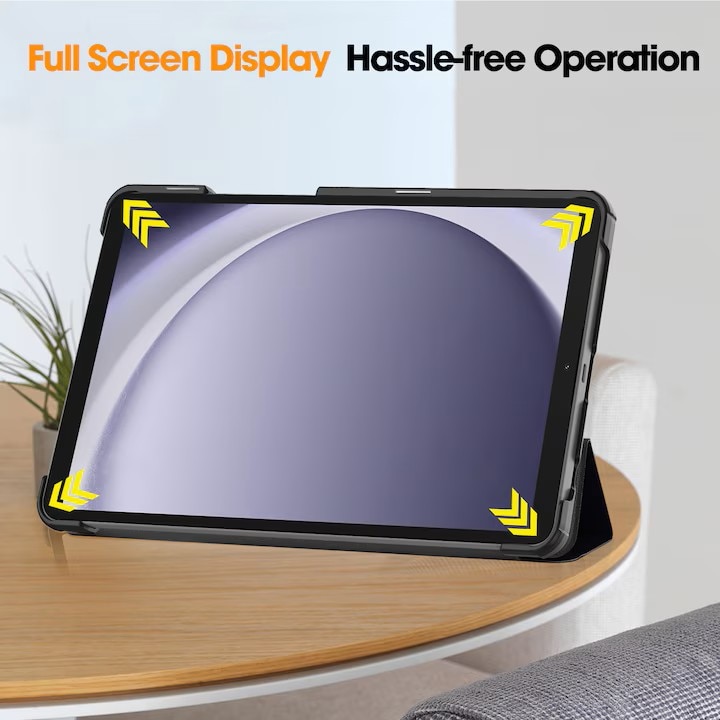 Husa pentru Samsung Galaxy Tab A11/A9, 8, 7 inch, VIENOD®, TPU Smart Cover, set cu unghiuri de vizualizare dublu, Piele PU, spate PC, Albastru/roz