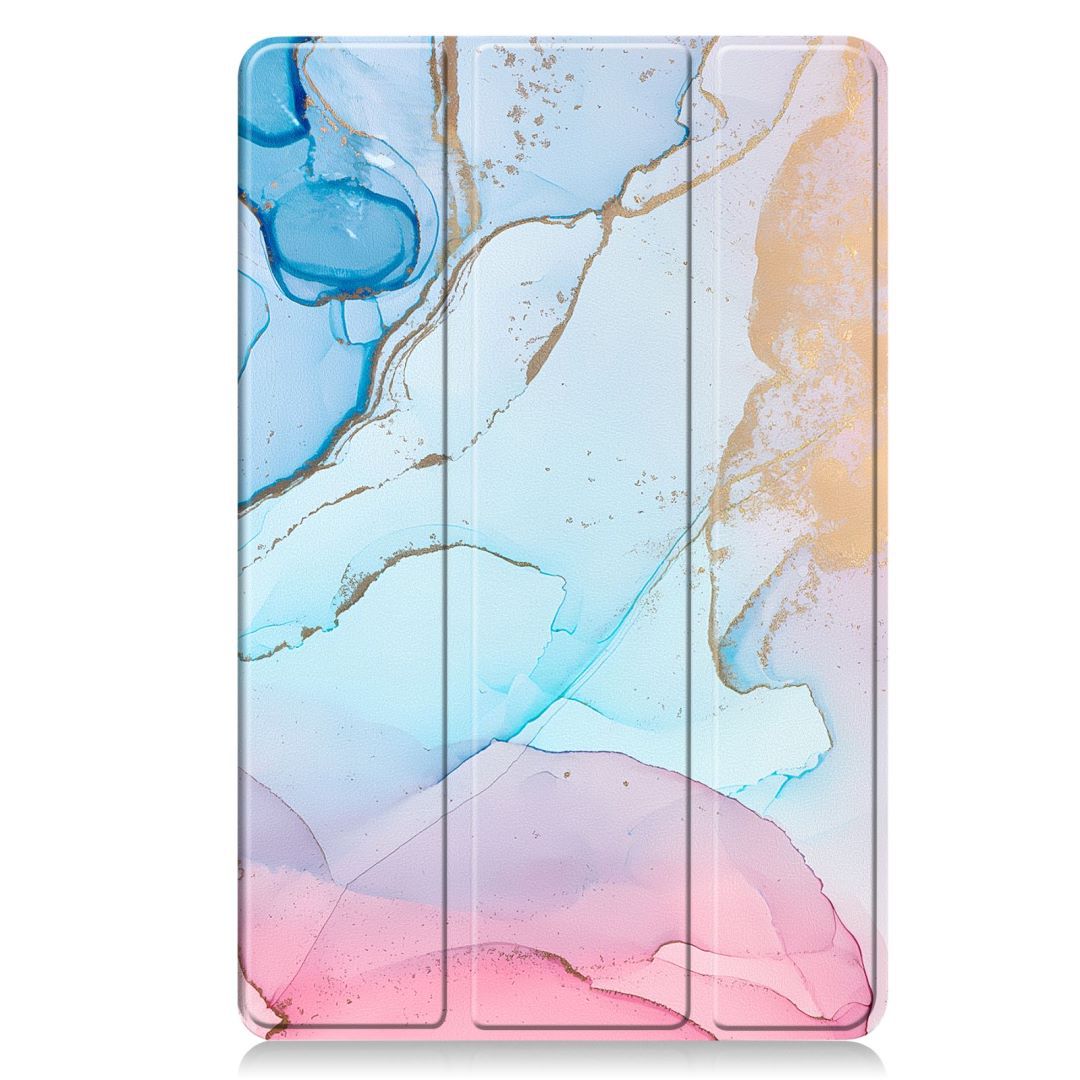Husa pentru Samsung Galaxy Tab A11/A9, 8, 7 inch, VIENOD®, TPU Smart Cover, set cu unghiuri de vizualizare dublu, Piele PU, spate PC, Albastru/roz