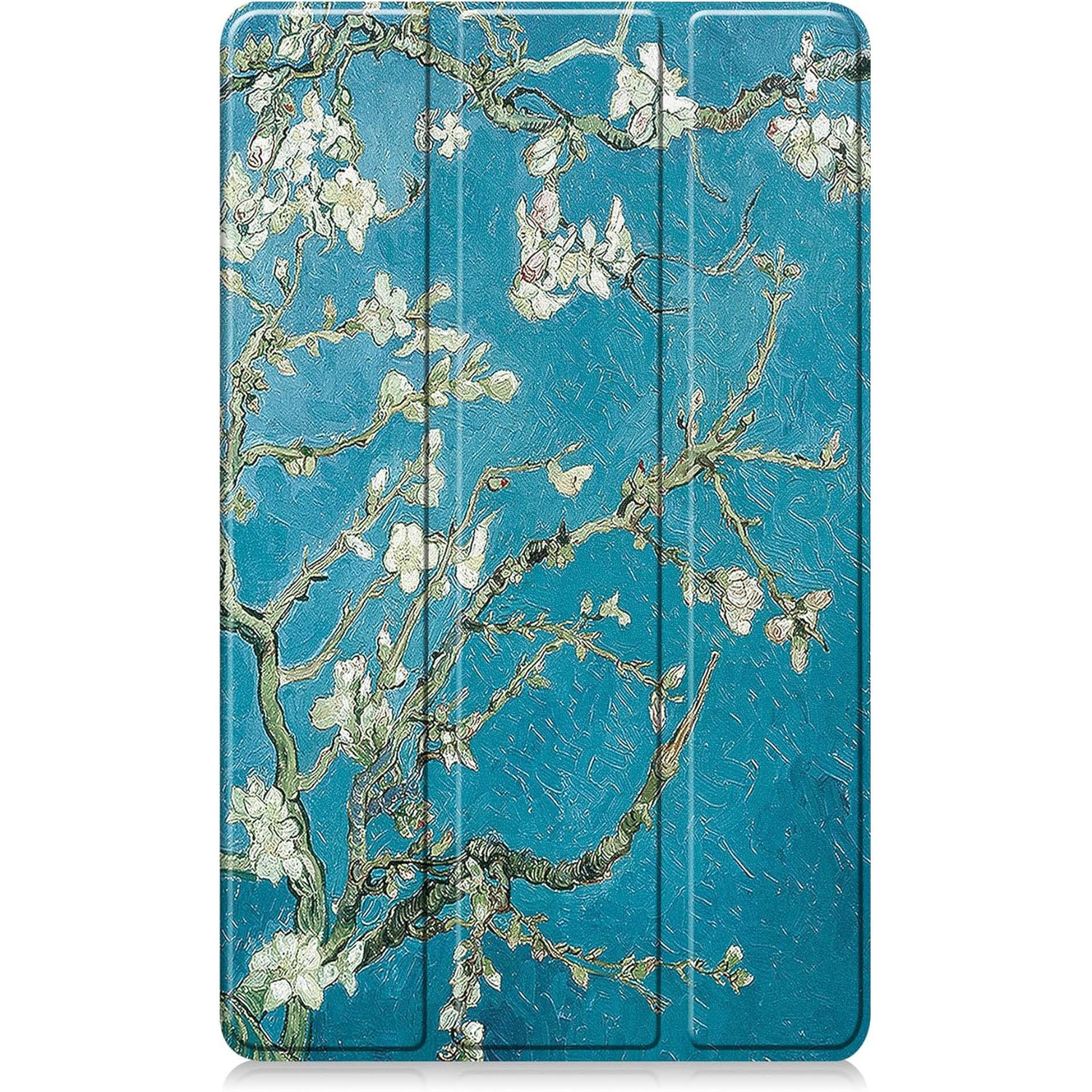 Husa pentru Samsung Galaxy Tab A11/A9, 8, 7 inch, VIENOD®, TPU Smart Cover, set cu unghiuri de vizualizare dublu, Piele PU, spate PC, flori de cais