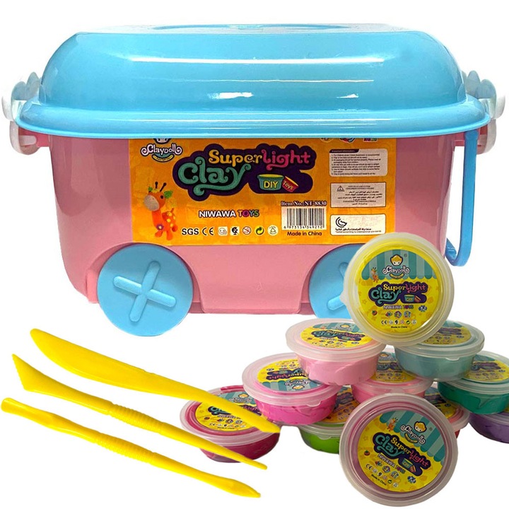 36 darabos Pudelete Piankolina Magica, ClayDoll, többszínű, gurulós bőrönd 28x20x16,5cm