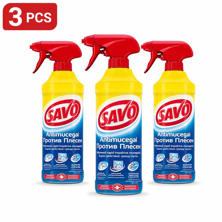 Pachet x 3 Buc Spray antimucegai cu actiune rapida, SAVO, 500ml