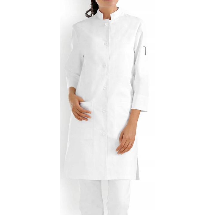 Halat medical, CLINIC DRESS, rochie lunga, alb, imbracaminte protectia muncii, 42