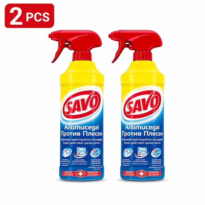 Pachet x 2 Buc Spray antimucegai cu actiune rapida, SAVO, 500ml