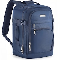 Rucsac voiaj, Zagatto ZG1129, Bagaj de mana 40x30x20 cm, Rucsac calatorie avion, Compatibil Wizz Air, Ryanair, Maner superior si lateral, Atasabil la valiza, Impermeabil, Capacitate 24L, Albastru