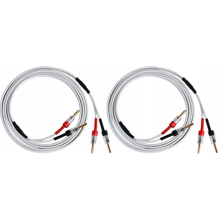 Cabluri audio Cross-Tech 2x4mm2, 7m, conectori banan, acoperire aur 24k