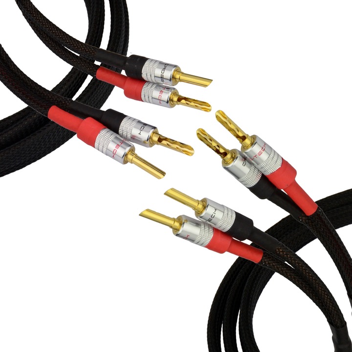 Cabluri audio Cross-Tech HQ3, 2x5m, 2x4,00mm2, negru, cu conectori RCA aurii