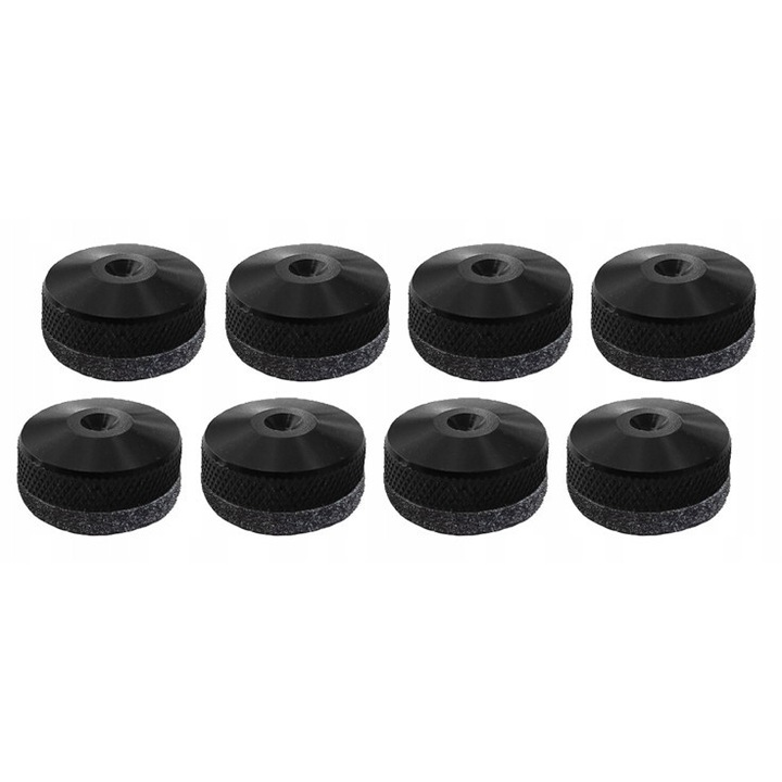 Set 8 suporturi pentru colturi difuzoare, Cross-Tech P3, aluminiu anodizat, 6mm x 20mm, negru