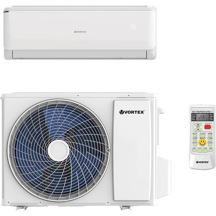Aer conditionat VORTEX VAI1223FFWR, 12000 BTU, A++/A+, Wi-Fi Ready, Inverter, Functie incalzire, Dezumidificare, iFeel, kit instalare inclus, alb