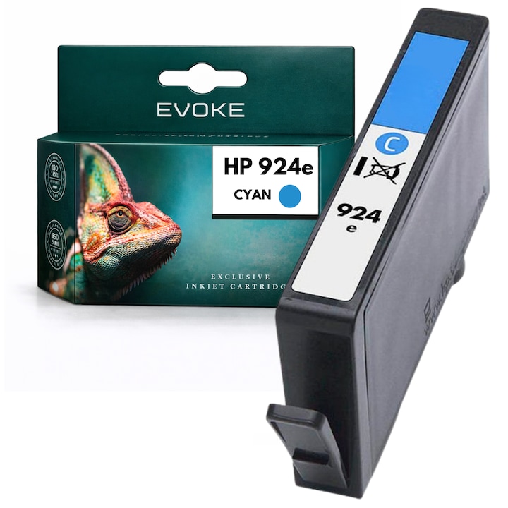 Cartuș cerneală Evoke Cyan 13, 5 ml pentru imprimante HP 924e, set de cerneală