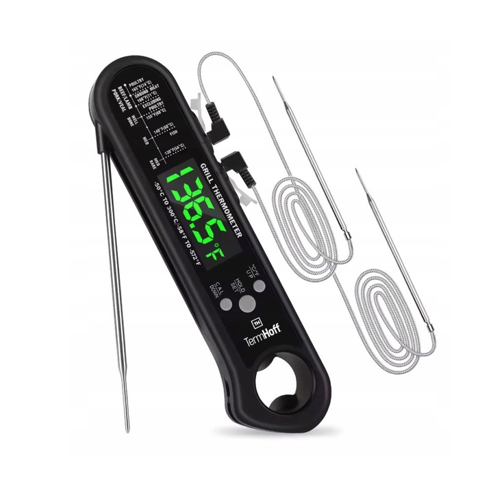 Termometru de bucatarie ThermoPro TH-07 cu 3 sonde, compact, precizie 1°C