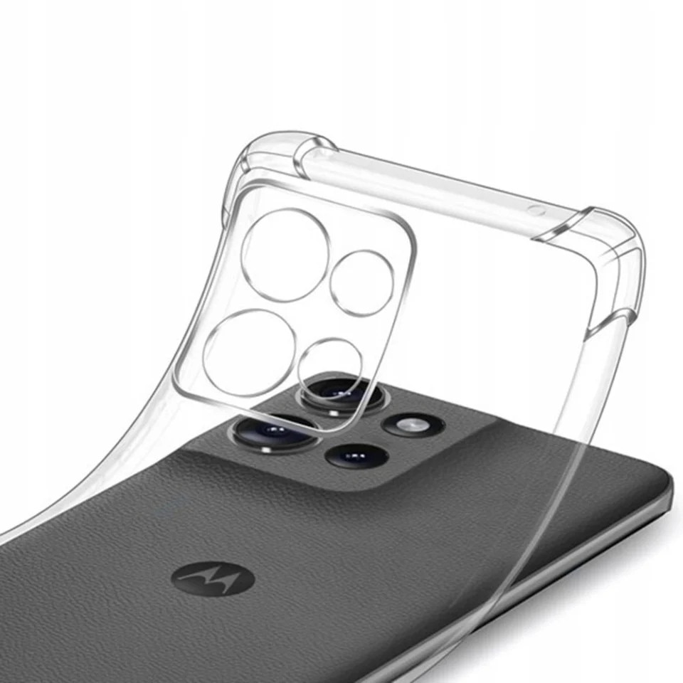Husa pentru Motorola Edge 70 Fusion din Silicon Slim, Margini Antisoc, set cu sticker, Shockproof Clear Silicone, Transparenta