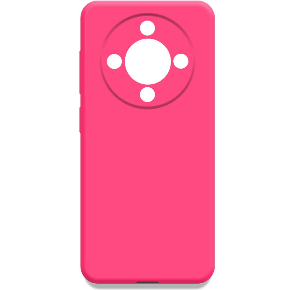 Husa pentru Honor Magic 8 Lite, Color Shield, Interior de catifea, Suprafata aderenta, Protectie antisoc, Margini ridicate, Regular Fit, Silicon, Roz neon