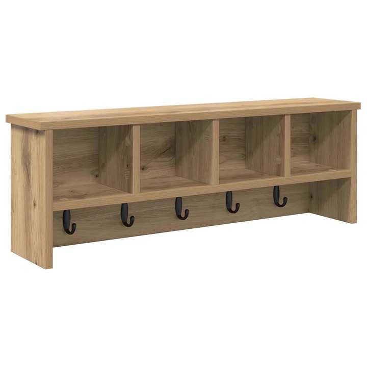vidaXL Fali Kabáthorog kézműves tölgy 75 x 16 x 26 cm Faanyag 874322