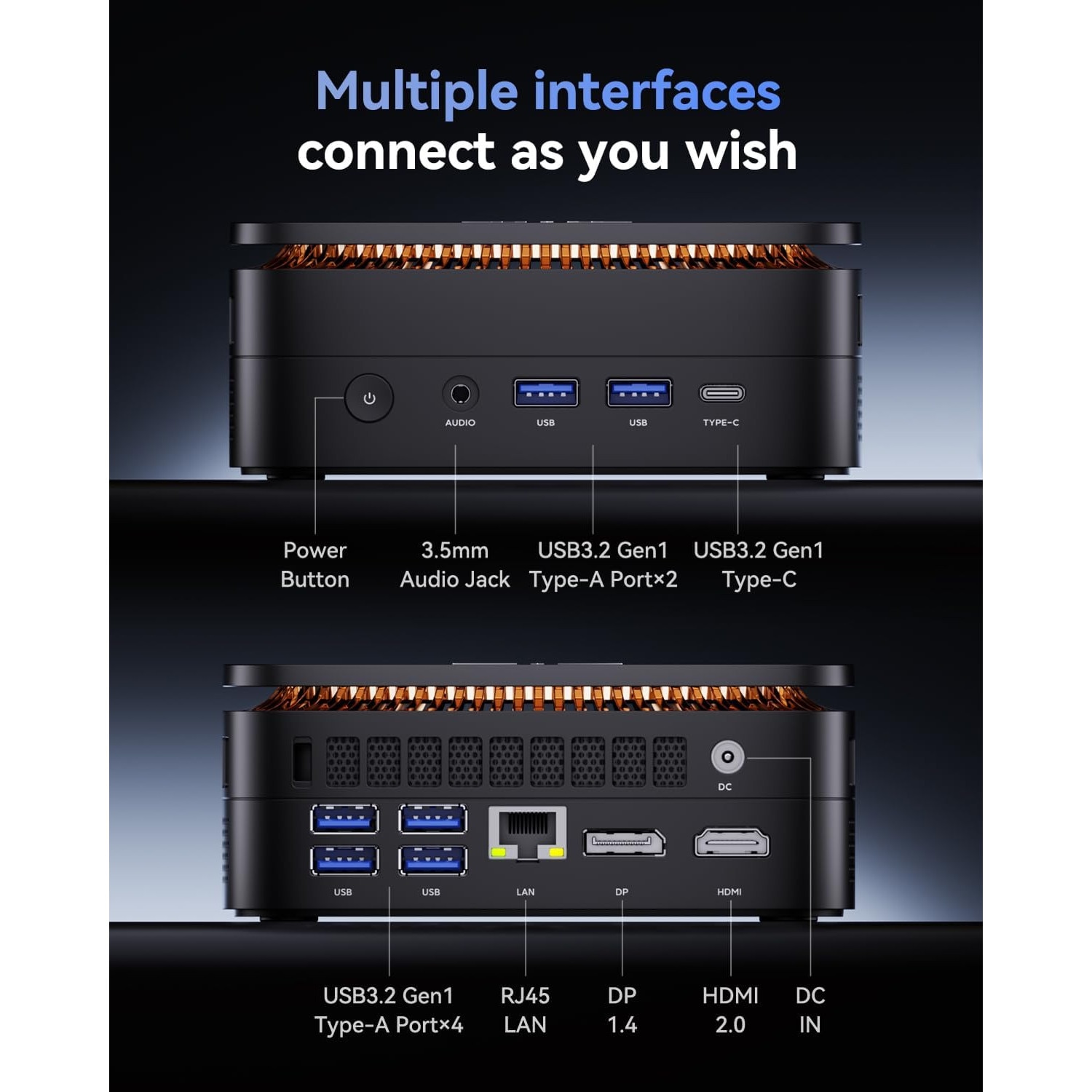 P1 Computer Pc Mini PC NiPoGi P1, AMD Ryzen R2544 Processor,8GB DDR4 RAM 256GB M.2 SSD ...
