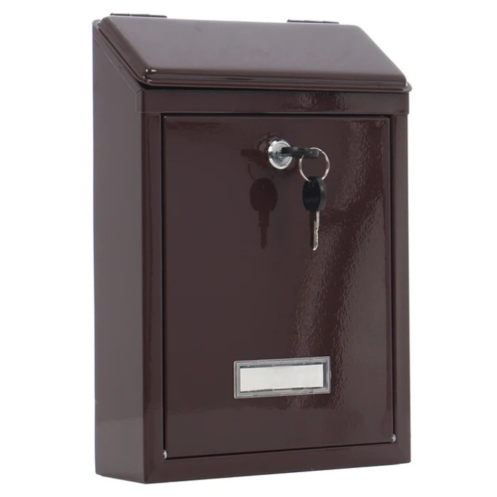 Burg Wachter Favor beltéri / kültéri postaláda, acéllemez, barna, 21 x 30 x 6 cm