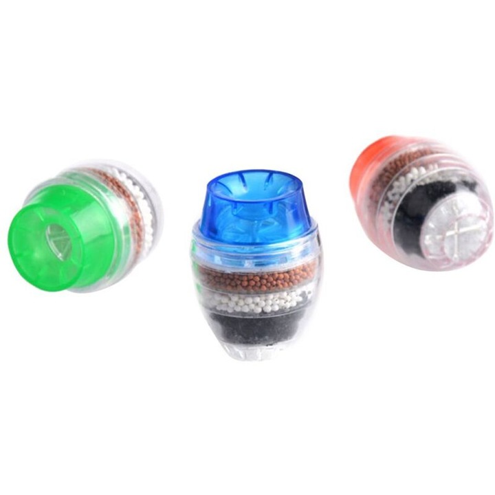 Filtru de apa mini, set de 3, rosu + albastru + verde, 16x23mm