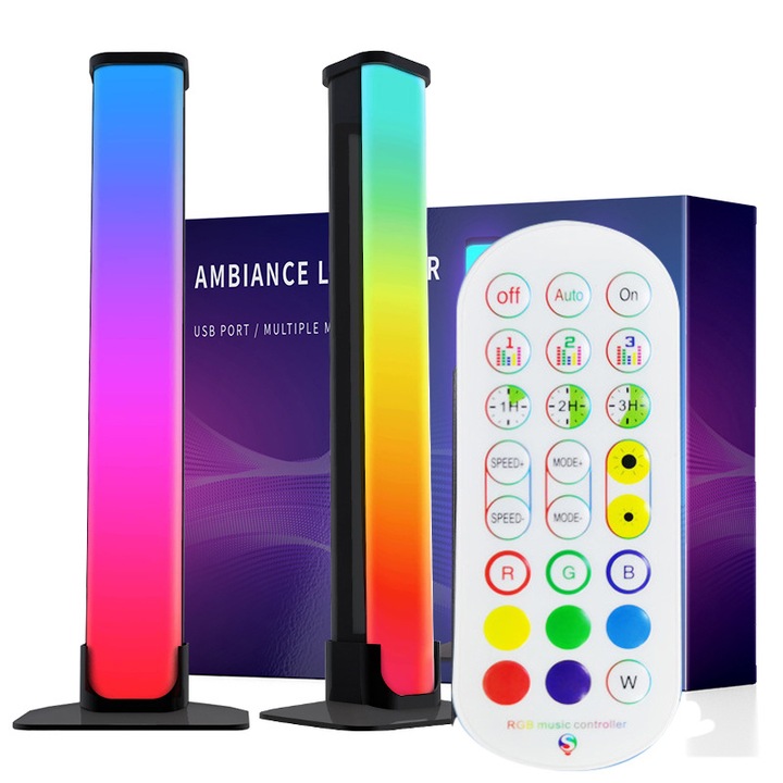 Seleacoool okos LED lámpa, többszínű, 26x26cm, 7W USB