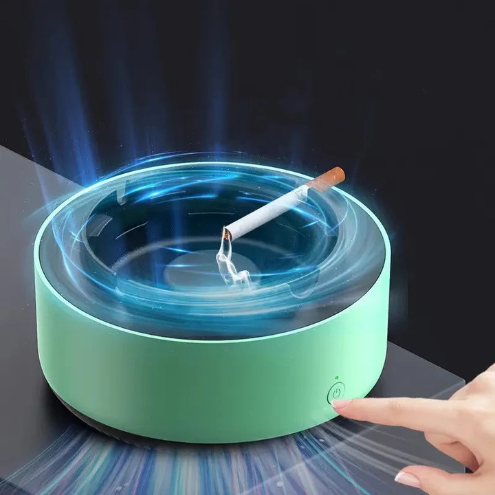 Vivendo Intelligens Elektromos Hamutartó 360 fokos Szívással, Negatív Ion Tisztítással, Aktív Szén Szűrővel, Elemmel, zöld
