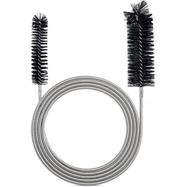 Perie de curatare pentru tevi, 90 cm, dubla perie, flexibila, neagra