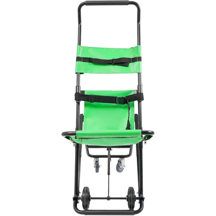 Scaun pliabil pentru scări, verde, roți cu frane, capacitate 159 kg