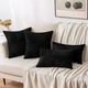 Fete de perna din catifea, set de 2, design boho, 40x40cm, negru