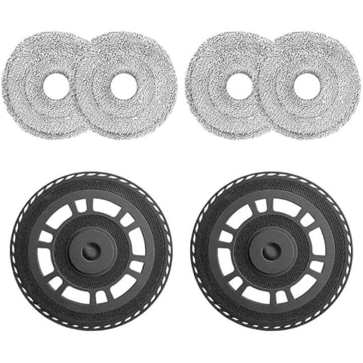 Set 4 lavete si 2 suporturi de inlocuire pentru aspiratoare Dreame L10s Ultra Gen2/L10s Pro Ultra Heat/L20 Ultra/X30 Ultra/X40 Ultra/X40 Master/L40 Ultra
