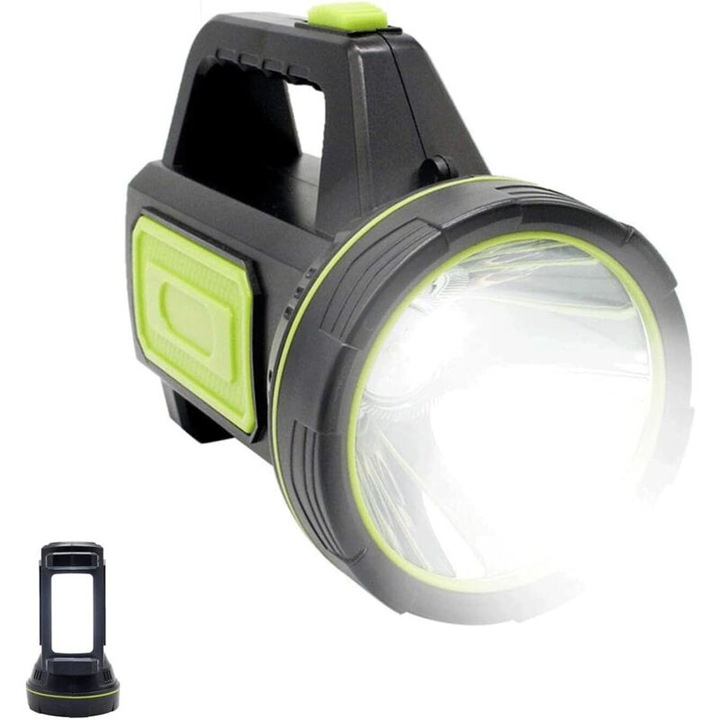 Lanterna LED reincarcabila, 7000 mAh, 800m, impermeabila, verde, set 1 bucata