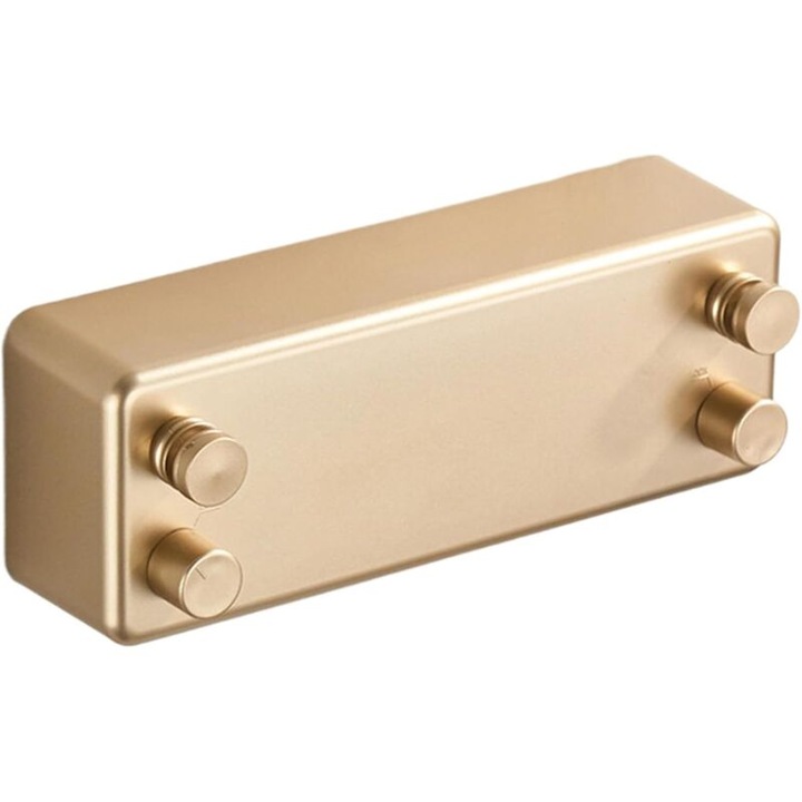 Uscator de rufe telescopic, montat pe perete, auriu, design retractabil, ideal pentru spatii mici