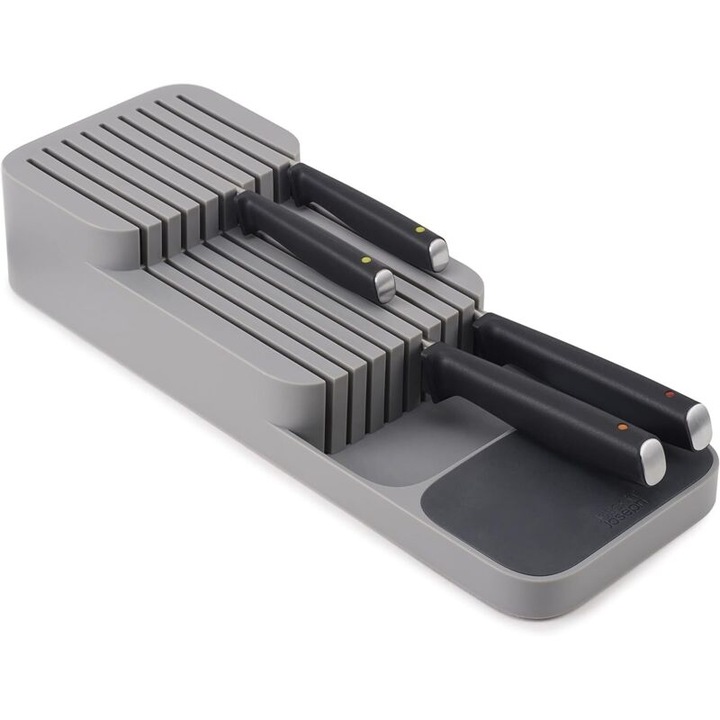 Suport tacamuri pentru cutite, design compact, 9 cutite, plastic, 2 niveluri