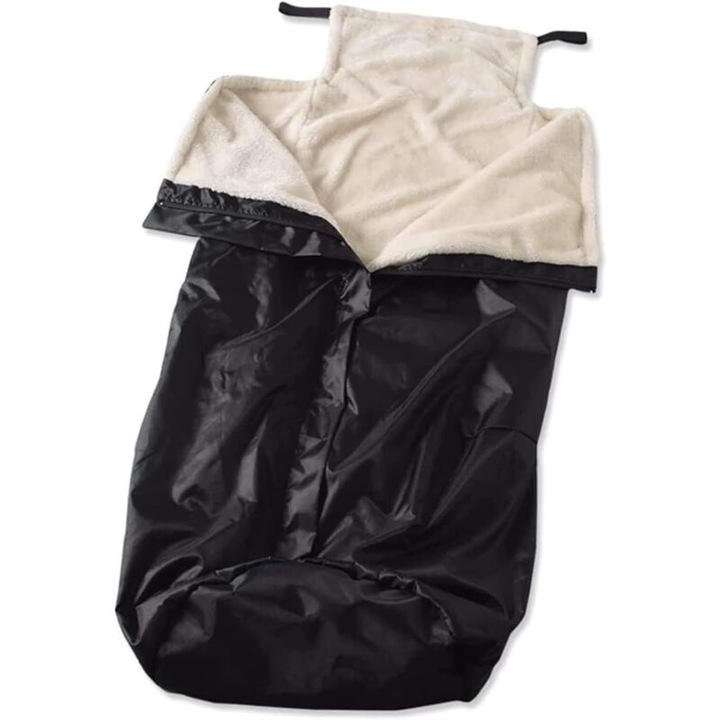 Patura incalzitoare pentru scaun cu rotile, neagra, design dublu strat, rezistenta la vant, lavabila, pentru adulti