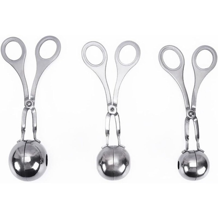 Set de 2 clesti din otel inoxidabil pentru gatit, argintii, mici