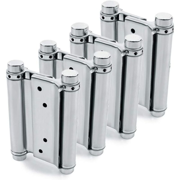 Balamale cu actiune dubla, 10 cm, set de 4, argintii