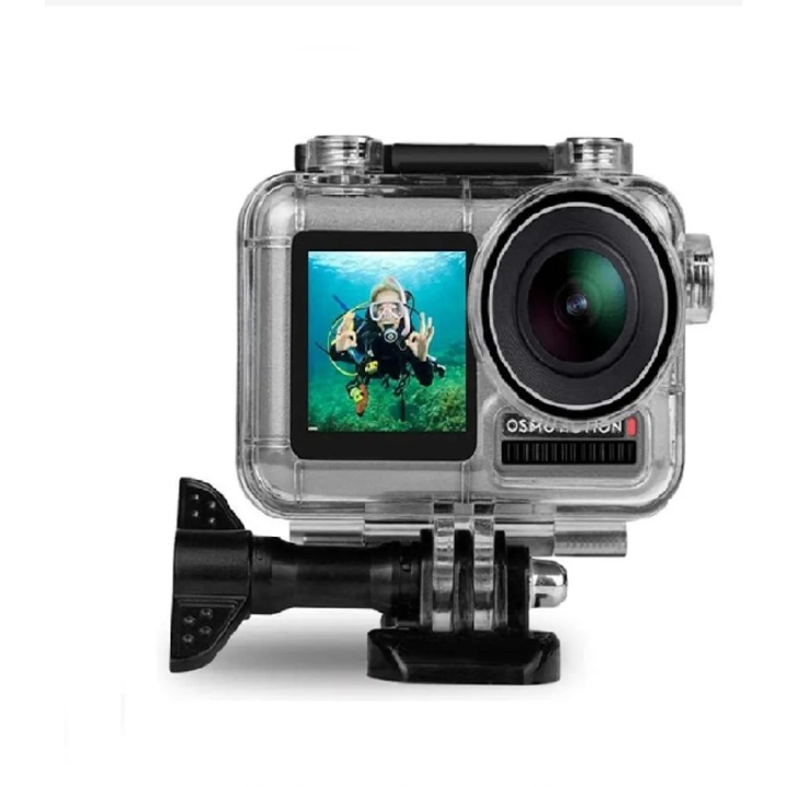 Sistemul de Prindere si Carcasa subacvatica pentru camera video sport DJI Osmo Action 1, rezistenta la soc, prindere QR