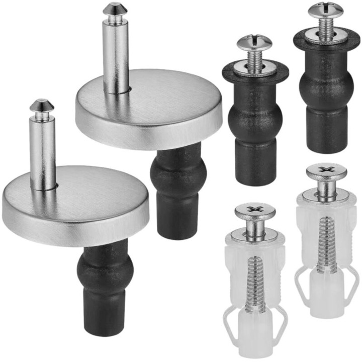 Set de suruburi pentru fixarea capacului de toaleta, 6 bucati, constructie durabila, instalare rapida, compatibilitate universala