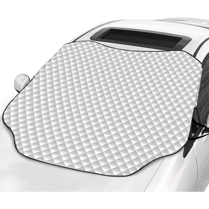 Husa auto pentru parbriz, 147x116cm, protectie magnetica impotriva zapezii si soarelui, instalare usoara