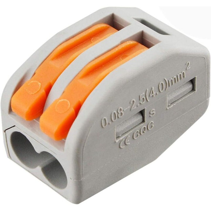 Set de conectori cu levier 2-port, 100 bucati, terminale rapide, multicolor, pentru diferite tipuri de cabluri