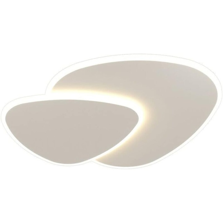 Aplica LED dimabila, design geometric modern, temperatura de culoare 3000-6000K, alb, pentru living, dining, bucatarie, birou