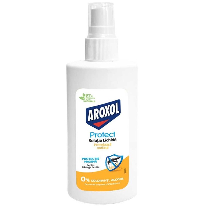 Solutie lichida protectie impotriva insectelor Aroxol, protectie maxima, formula naturala, 100 ml