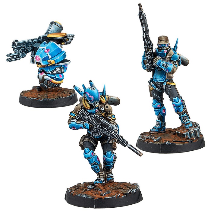 Infinity játékkiegészítő, PanOceania Kestrel Expansion Pack Delta, Corvus Belli, 3 összeszerelhető modell, szürke