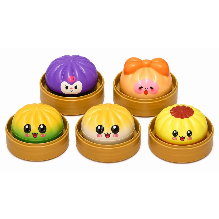 Jucarie interactiva copii Damo®, Glitter Dumpling, Design Cute, Multicolor, 10x10cm
