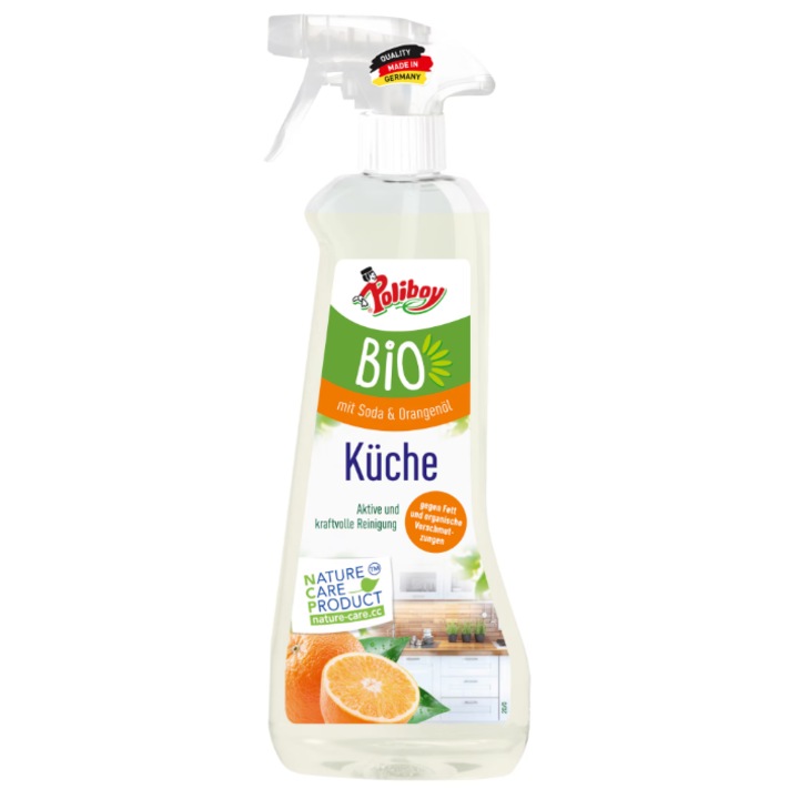 Set 6 x Soluție curățare bucătării spray Poliboy 500 ml, aroma de portocale, ecologic, universal
