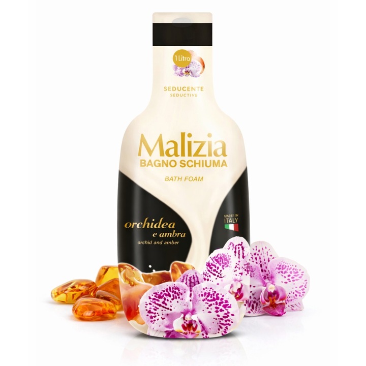 Malizia habfürdő, Orchidea és Borostyán, 1 L, folyékony, unisex