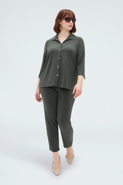 Fiorella Rubino, Camasa cu maneci 3/4, Verde inchis, M