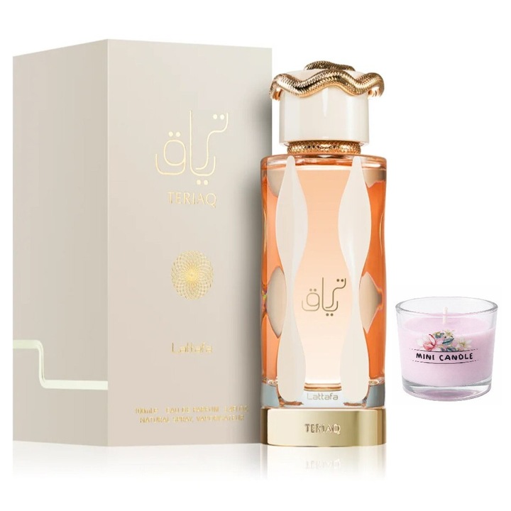 Apa de Parfum Lattafa Teriaq 100 ml, parfum arabesc, note dulci și condimentate, flacon elegant